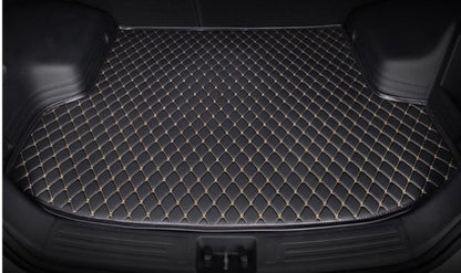 Custom Car Cargo Mat Car Boot Liner Waterproof Anti-Slip All Weather Protection Leather Material, Compatible with 99% Car Model Trunk Carpet Liners (Black Beige) - color: Black beige