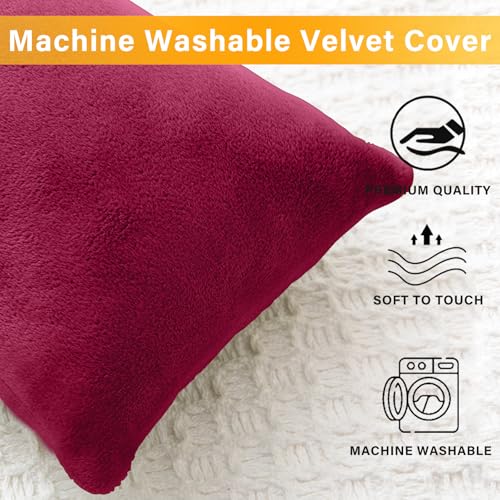 1 MIDDLE ONE 2 Pack Small Pillow, Memory Foam Mini Pillow 11 X 7 Inches for Travel, Sleeping, Nap and Neck, Knee, Lumbar Support, Tiny Cushion for Pet, Dogs (Burgundy) - color: Burgundy, size: 11x7 inch