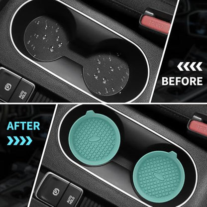 ME.FAN Car Cup Holder Coasters [4 Pack] Silicone Cups Mats, Automotive Universal Non-Slip Recessed Interior Accessories Teal Blue - color: 4pack-teal Blue