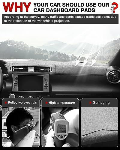 Autorder Dashboard Cover Mat for Toyota GR86/Subaru BRZ 2022-2025 2026 Accessories Dash Cover Flannel Dash Mat Sunshade Glare UV Rays Protector - size: 2022-2026 Toyota GR86