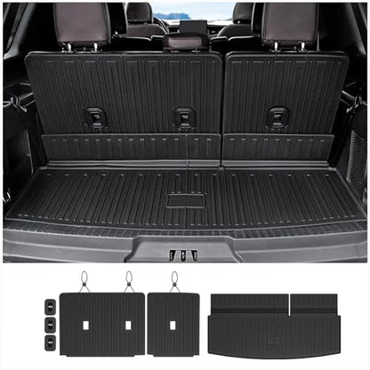 Cargo Mat Backrest Mats for 2018-2024 Ford Expedition/Lincoln Navigator 7/8 Seat(Not for Max or L Model) Accessories, All Weather Cargo Liner Seat Back Cover(Cargo Mat+3rd Row Backrest Mats)