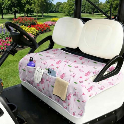 Golf Cart Seat Covers Golf Cart Seat Towel Blanket Group - color: Pink golf club 4 Pockets