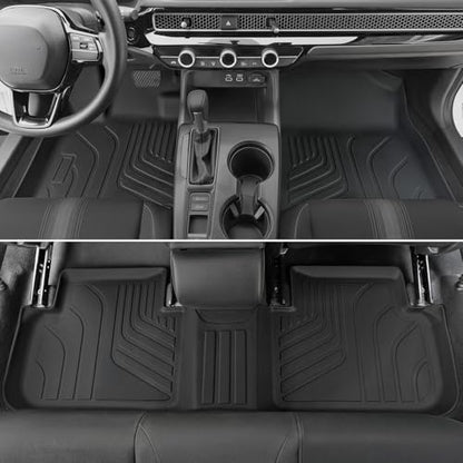 Floor Mats for Honda Civic Sedan 2022-2026/Acura Integra 2023-2026, All Weather Floor Mats Trunk Cargo Liner and Door Sill Guards Accessories, Full Coverage Set (Gas Only, Not fit Manual) - style: For Honda Civic | 2022-2026