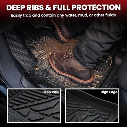 LASFIT Floor Mats for 2024 2025 2026 Dodge Ram ProMaster EV SLT/SLT+/Tradesman Front Mat, All Weather TPE Custom Fit Car Mats Floor Liners 1st Row Only, Black - style: 6) ProMaster EV | 2024-2026 |Front Mat