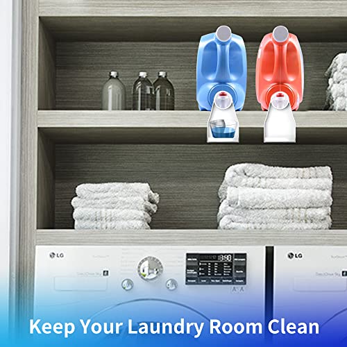 (2 Pack) Laundry Detergent Cup Holder Drip Catcher Organizer Clip Tight on Laundry Bottle Spouts, No More Leaks or Mess with Detergent and Fabric Softener in Laundry Room