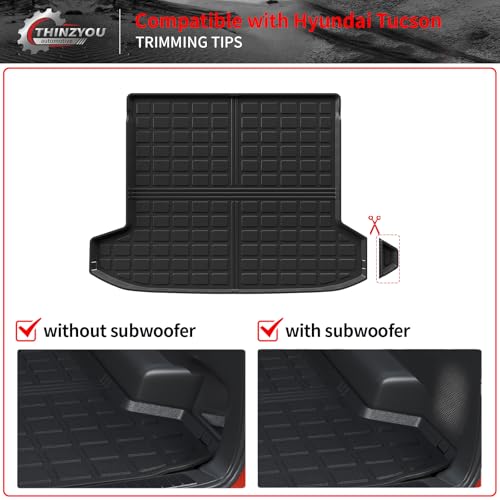 Floor Mats Compatible with 2022-2025 2026 Hyundai Tucson Trunk Mat Cargo Liner Cargo Mat TPE All Weather Back Seat Cover Protector 2024 Tucson Accessories(Floor Mats+Backrest Mats+Trunk Mat) - style: For Hyundai Tucson | 2022-2026