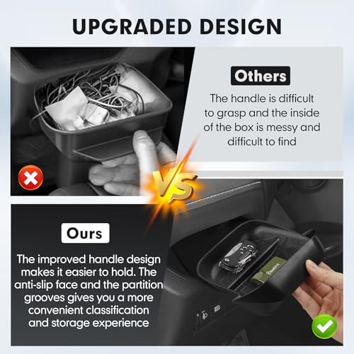 Autorder 2PCS Center Console Organizer for 2019-2025 Toyota RAV4 Accessories ABS Driver Drawer Storage Box Silicone Glove Box Organizer Center Console Insert Tray with Anti-Slip Surface - size: 2019-2025 Toyota RAV4 2PCS