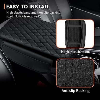 Custom for Center Console Cover Jeep Grand Cherokee L 2021-2025 2026/Jeep Grand Cherokee WL 2022-2026 Armrest Cover Accessories Leather Armrest Seat Box Cover Protector with Pockets Storage Bag - size: Jeep Grand Cherokee L 2021-2025 2026