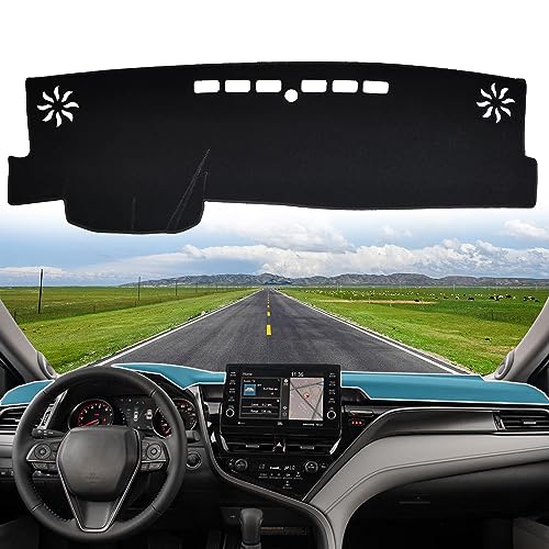 Dashboard Cover Suitable for Toyota Camry 2024 2023 2022 2021 2020 2019 2018 (Without HUD) Car Dashboard Cover Sun Visor Mat Non-Slip Polyester Dashboard Accessories (Black) - size: 2018-2024 For Toyota Camry(Without HUD)