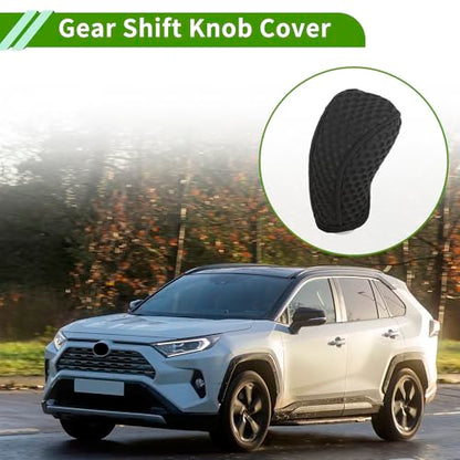 Universal Gear Shift Knob Cover Stick Shifting Handle Protector Manual Fabric 1 Pc Anti-Slip Black - color: Black