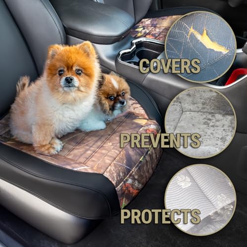 Mossy Oak Camo Car Seat Covers, Padded Bottom Seat Cushion Cover with Bottom Wrap-Around & Anti-Skid; for Cars SUV Truck Minivan, Front Seat Protector, Heavy Duty Denier with Storage Pocket, 2 Pack - color: Truck Seat Cushion A