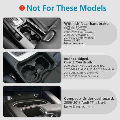 Seven Sparta Car Cup Holder Expander with Offset Adjustable Base, Compatible with Hydro Flasks 32/40 Ounce, Compatible with Yeti Ramblers 20/26/30 Ounce, Other Bottles in 3.4"-3.8" (Black) - color: Black, size: Medium*1