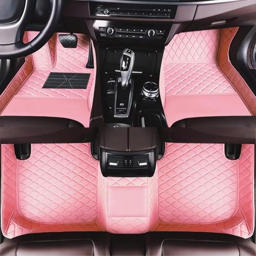 Custom Car Floor Mats Suitable for Cars, SUVs, Sports Cars, Trucks, car mats All-Weather Personalized, Fully Cover Luxury car Foot mats, Non-Slip Floor mats. (Pink) - color: Pink