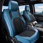 Coverado Chevy Chevrolet Silverado GMC Sierra Seat Covers, Custom Fit for 2007-2026 1500, 2015-2026 2500HD 3500HD Crew Double Extended Cab Truck, Faux Waterproof Leather Seat Covers (Front, Blue) - color: Blue, size: Front