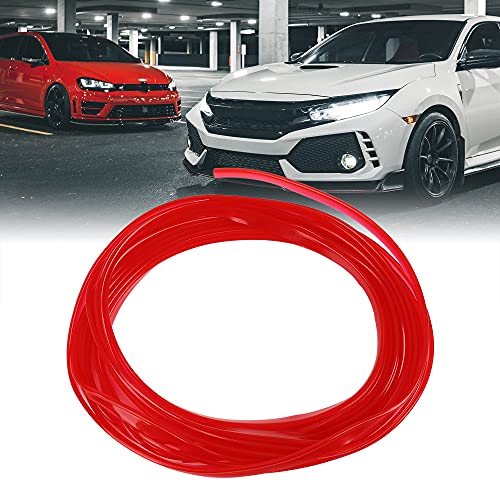 X AUTOHAUX Car Red Interior Trim Strip Line Gap Door Edge Seal Protector 5m 16.4ft - color: Red