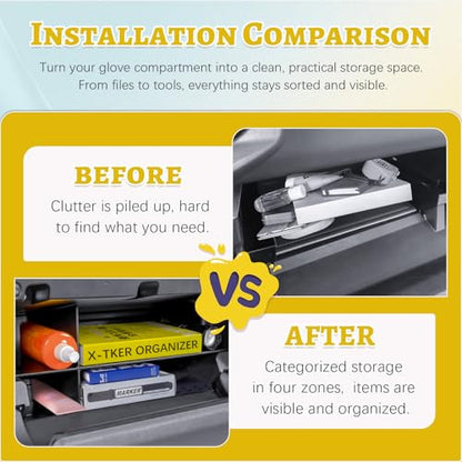 Glove Box Organizer Divider Compatible with Toyota 4Runner 2025 2026 Interior Accessories - Custom Fit ABS Insert Glove Box Compartment Tray for SR5/TRD Sport/TRD Off-Road/Limited and More