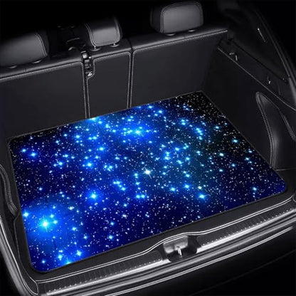 Universal Car Trunk Mat 29" x 39", Blue Starry Sky All Weather Trunk Protection Cargo Liner,Durable Cargo Mat Rear Trunk Liner, Stylish Vehicle Interior Accessories Suitable for Most Car Models - color: Blue Starry Sky