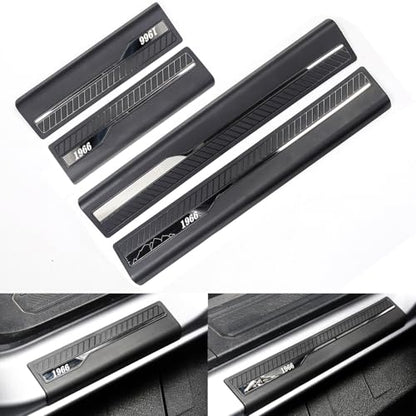 Door Sill Guards Protectors 4Pcs Set Compatible with 2024 2023 2022 2021 Ford Bronco 4 Door, Anti Scratch Door Sill Edge Entry Cover Exterior Accessories with 1966 Pattern
