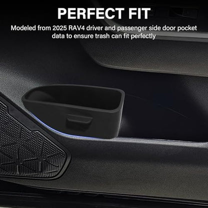 for Toyota Rav4 Accessories 2025 2024-2019 Door Side Trash Can Garbage Bin Storage Box Tray (2 Pcs)
