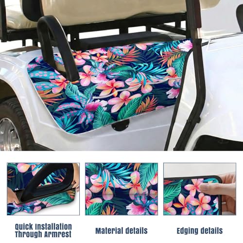 Golf Cart Seat Covers Golf Cart Seat Towel Blanket Group - color: Pink Floral 4 Pockets