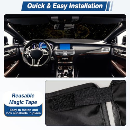 Windshield Sun Shade - Car Sun Shade Windshield, Reflector Sunshade Offers Ultimate Protection for Car Interior (57x31.5 inches) - color: Golden