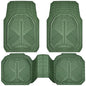 CAR PASS Heavy Duty Rubber Car Mats, Deepdish All Weather Floor Mats for Car Full Set, Universal Automotive Mats Trim to Fit for Sedans SUVs Trucks, Waterproof Anti-Slip Deep Tray 3 Pieces Olive Green - color: Olive Green
