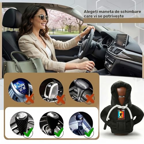 Heart Shaped Dog Gear Shift Hoodie, Universal Car Shift Knob Cover, Manual Automatic Stick Shifter Cover Mini Hoodie, Car Interior Accessories Cute Dog Gifts for Pet Love Drivers Women Men - color: Dog