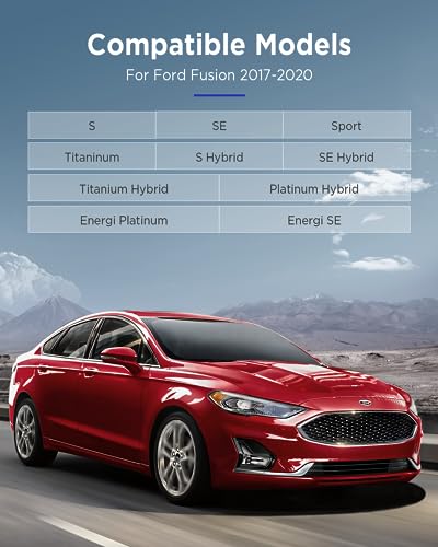 BAMACAR Floor Mats & Cargo Liner for Ford Fusion 2020 2019 2018 2017 (Not Hybrid), All-Weather 1st & 2nd Row Carpets Trunk Mat for Ford Fusion 2017-2020 Car Accessories