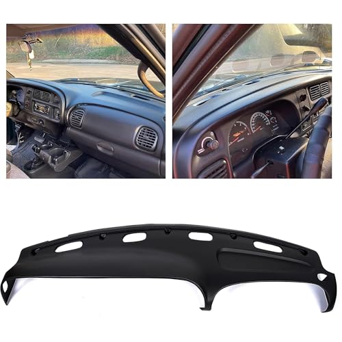 ECOTRIC Dashboard Cover Compatible with 1998-2001 Dodge Ram 1500/1998-2002 Dodge Ram 2500 3500 Black Dash Pad Cover - size: Medium