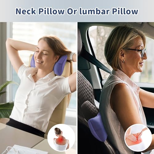Pro Goleem Small Pillow 11"x7"x2.5" for Camping and Traveling with Name Tag Mini Tiny Pillow for Toddler Sleeping and Chair Car Air Nap Neck Lumbar Knee Rest Pillows, Lavender - color: Lavender