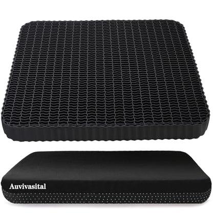 Innovative Gel Seat Cushion for Long Sitting, Soft and Breathable, Seat Cushion for Back, Sciatica, Hip, Tailbone Pain Relief, Used for The Office, Wheelchair, Car, Recliner, Stadium, Kayak.(Black)