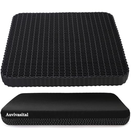 Innovative Gel Seat Cushion for Long Sitting, Soft and Breathable, Seat Cushion for Back, Sciatica, Hip, Tailbone Pain Relief, Used for The Office, Wheelchair, Car, Recliner, Stadium, Kayak.(Black)