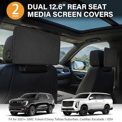 2-Pack Rear Seat Screen Protectors for 2021-2025 2026 Cadillac Escalade/GMC Yukon/Chevrolet Tahoe Suburban Storage Models, Neoprene Shockproof Covers Anti-Scratch Dust & Impact