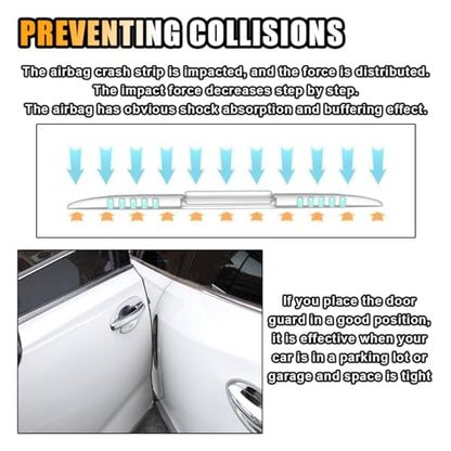 4PCS Car Door Edge Guards Car Side Door Protector, Rearview Anti-Collision Bumper Trim Guard Sticker, Auto Body Self Adhesive Anti-Scratch Strips for SUV Pickup Truck (Black)