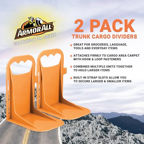 Armor All Trunk Cargo Blocks, Cargo Dividers, Trunk Dividers, Hook & Loop Trunk Organizer Blocks to Hold Cargo in Place, Cargo Containment System for Cars, Trucks, SUVs, Vans, 2 Pieces - size: 2 Pack