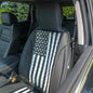 MASQUE American Flag Seat Cover – Premium PU Leather, Waterproof & Easy Clean, Universal Fit for Cars, SUVs & Trucks, Airbag Compatible, Cushioned Comfort, Black & White USA Patriotic Design - size: Single Front, style: Seat Cover