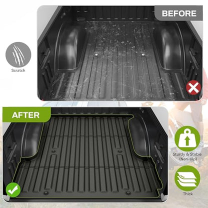 AUTOSAVER88 Truck Bed Mat Fit for 2015-2025 2026 Ford F150 & 2022-2026 F-150 Lightning 5.5 FT Vehicle CrewCab Bed Liner Accessories, TPE All Weather Custom Fit Heavy Duty Pickup Bed Liner, Black - style: 15-26 Ford F150/22-26 F-150 Lightning Bed Mat 5.5FT