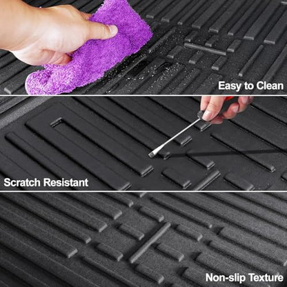 Cargo Mat with Backrest Mat for 2020-2025 Kia Telluride, All Weather TPE Trunk Mat Rear Cargo Liner Back Seat Cover Protector for Kia Telluride Accessories - style: Cargo Mat