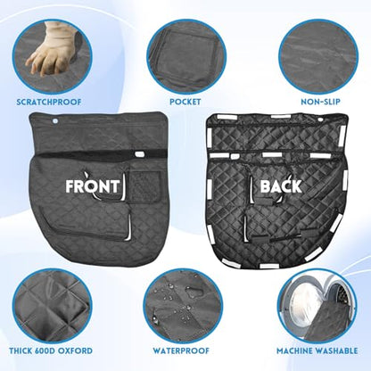 Dog Car Door Protector Compatible with Ford F-150 2015 2016-2021 2022 2023 Thickening Pet Vehicle Door Guard Cover with Storage Pocket Anti-Scratch Nonslip Machine Washable Black (2 Pack) - size: F-150 2015-2023