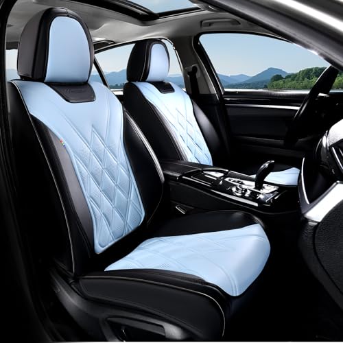Coverado Car Seat Covers, Front Covers for Cars, Car Seat Cover Front Seats, Car Seat Protector Waterproof, Leather Car Seat Cushion, Universal Interior Covers Seat Protectors for Most Cars Purple - color: 8918-Black-Blue, size: Front Pair