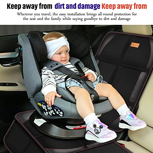 Car Seat Protector, 2 Pack of Seat Protectors, Thickest Padded 600D Fabric Padding, Waterproof, Durable, Anti Slip Backing, Child Seat Protection, Suitable for Babies, Toddlers, Children - color: Black 2