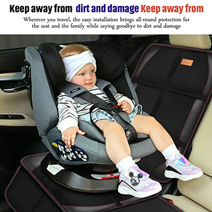 Car Seat Protector, 2 Pack of Seat Protectors, Thickest Padded 600D Fabric Padding, Waterproof, Durable, Anti Slip Backing, Child Seat Protection, Suitable for Babies, Toddlers, Children - color: Black 2