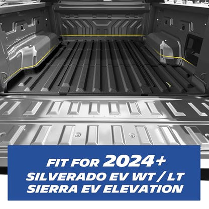 MICHELIN Truck Bed Mat for 2024-2026 Chevy Silverado EV WT/LT & GMC Sierra EV Elevation (Not Fit RST/Trail Boss/AT4/Denail), All-Weather Truck Bed Liner, Custom Fit, Durable TPE Bedliner, Non-Slip - size: 2) Silverado EV WT / LT | 24-26 | 5.9 FT