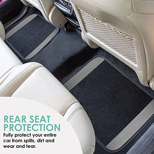 FH Group Automotive Floor Mats – Universal Fit Premium Carpet Car Mats with Driver Heel Pad, Full Set for Cars, SUVs & Trucks - Gray - color: Gray