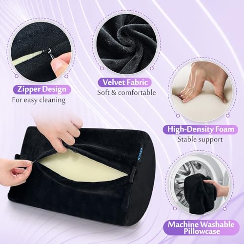 AOSSA BBL Pillow Back Support, Brazilian Butt Lift After Surgery, BBL Chair Lumbar Pillow for Sitting, Driving, Toilet Seat Cushion, BBL Essentials for Women Recovery (Back Support Only) Black