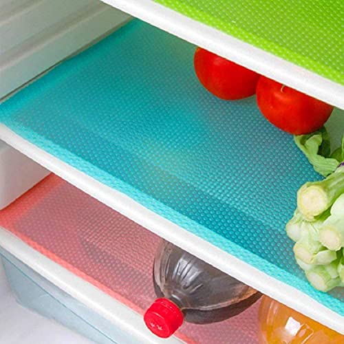 15PCS Shelf Mats Refrigerator Liners Washable Refrigerator Pads Fridge Mats Drawer Placemats Home Kitchen Gadgets Accessories Organization for Top Freezer(5green+5pink+5blue) - color: Blue,green,pink, size: 15 Pack (17.7"×11.8")