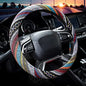 Valleycomfy Cloth Steering Wheel Covers for Women Bohemian Universal 15 inch Baja Blanket Enthic Grey - color: ClothC