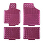 All Weather Aluminum Universal Fit Car Floor Mats Fit for Sedan, SUVS, Truck and Vans Set of 4 (Pink)