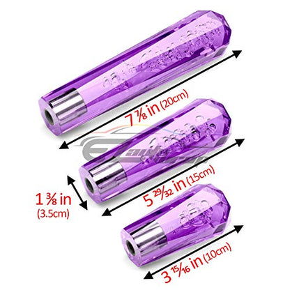 EZAUTO WRAP Shift Knob Stick Crystal Transparent Bubble Purple Throw Gear Shifter 15cm - color: Purple, size: 15cm