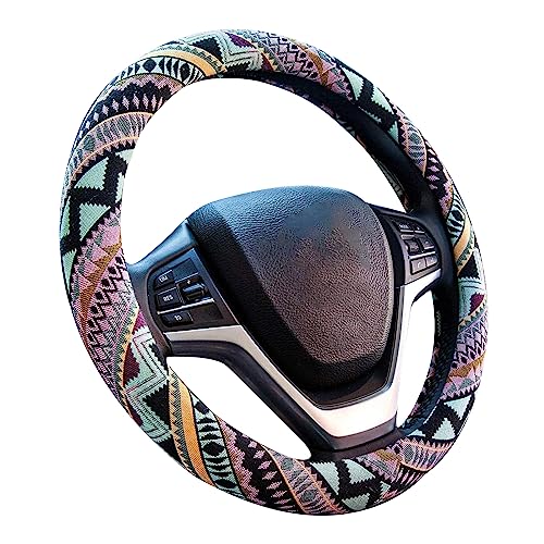 Cloth Steering Wheel Covers for Women Bohemian Universal 15 inch Baja Blanket Enthic Maya